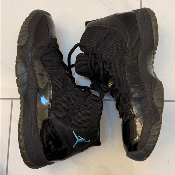 AIR Jordan 11 Retro Black Gamma Blue High Top Sneakers Size 13 - Picture 7 of 12